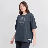 T-shirt surdimensionné bleu Fanatics pour femme des Chicago Cubs, motif Raw Edge Future Ground