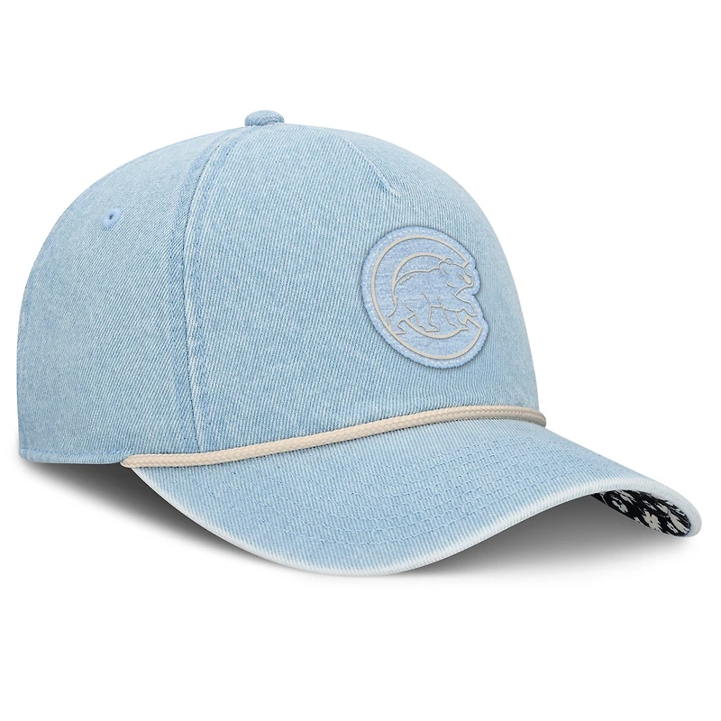 Casquette ajustable à corde en denim Fanatics pour femmes, Chicago Cubs