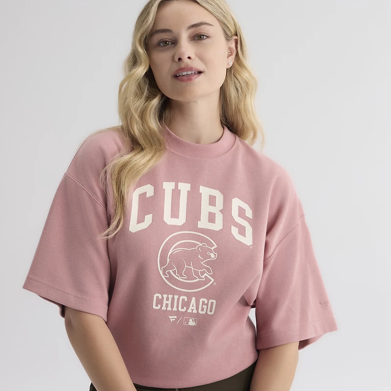 Women's Fanatics Faded Rose Chicago Cubs Iconic Boxy T-Shirt