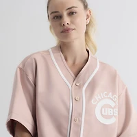 Women's Fanatics Faded Rose Chicago Cubs Iconic Full-Button Satin Baseball Top