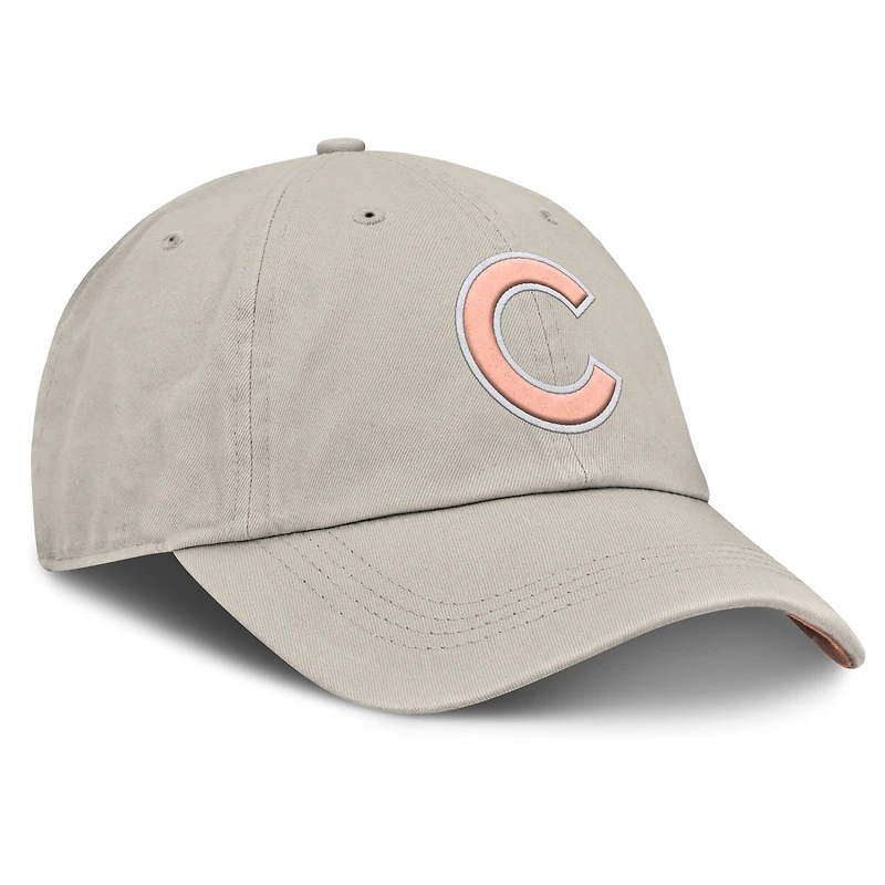 Women's Fanatics Oatmeal Chicago Cubs Striker Canvas Adjustable Hat