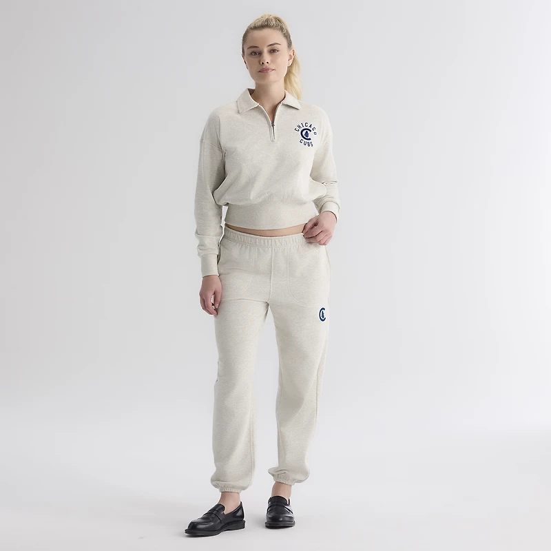 Women's Fanatics Sepia Tint Chicago Cubs Iconic Terry Track Pants