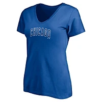 Ensemble combiné de t-shirts à col en V l'équipe des Chicago Cubs Fanatics Royal/Heathered Grey pour femmes