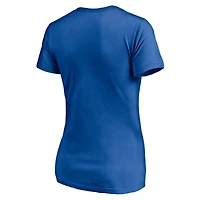 Ensemble combiné de t-shirts à col en V l'équipe des Chicago Cubs Fanatics Royal/Heathered Grey pour femmes
