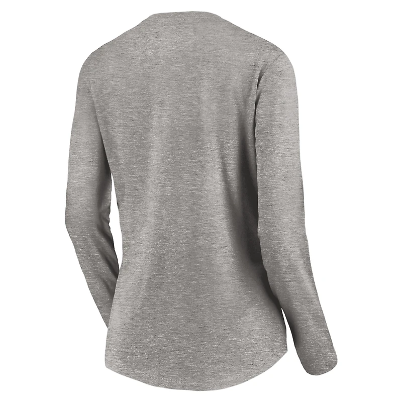 Ensemble combiné de t-shirts à col en V l'équipe des Chicago Cubs Fanatics Royal/Heathered Grey pour femmes