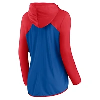 Sweat à capuche zippé manches longues Fanatics Royal/Red Chicago Cubs pour femme
