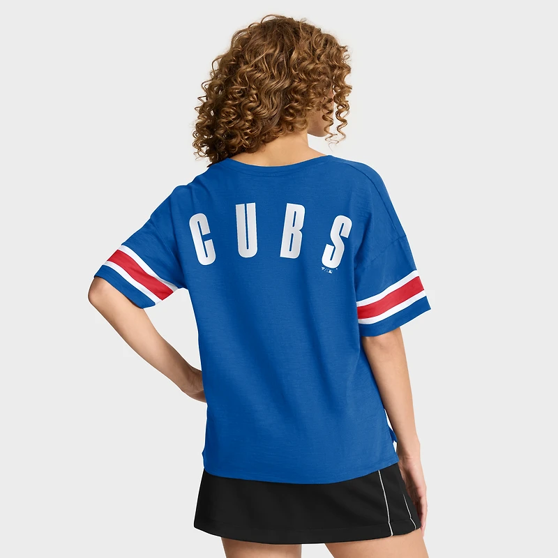 Women's Fanatics Royal Chicago Cubs Curl Route T-Shirt