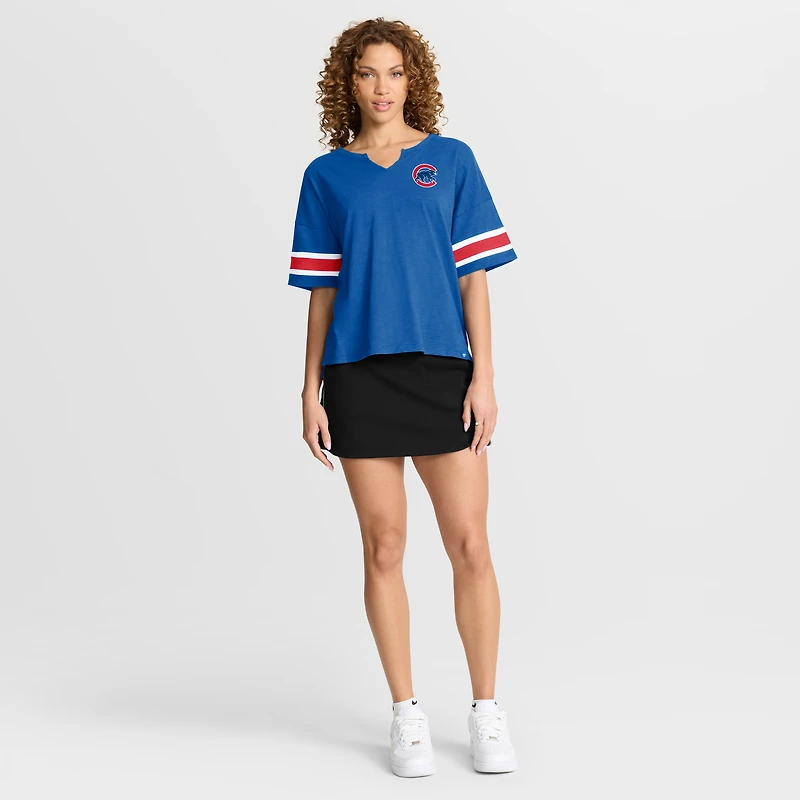 Women's Fanatics Royal Chicago Cubs Curl Route T-Shirt