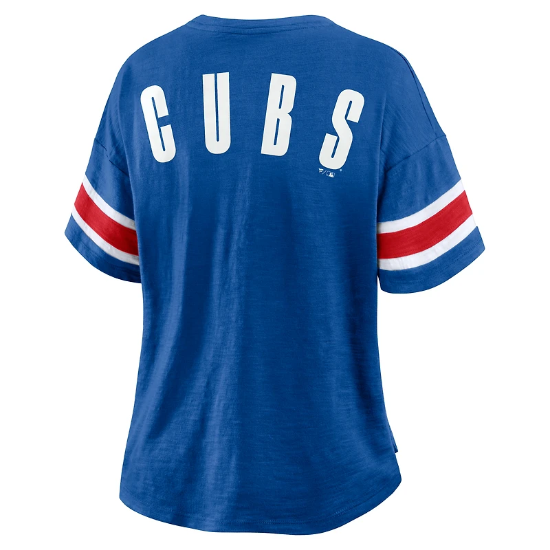 Women's Fanatics Royal Chicago Cubs Curl Route T-Shirt