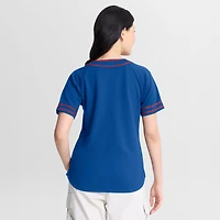 Women's Fanatics Royal Chicago Cubs Diva Race Ahead Raglan V-Neck T-Shirt