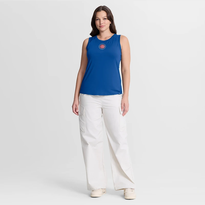 Women's Fanatics  Royal Chicago Cubs Draped Mesh Back Performance Tank Top