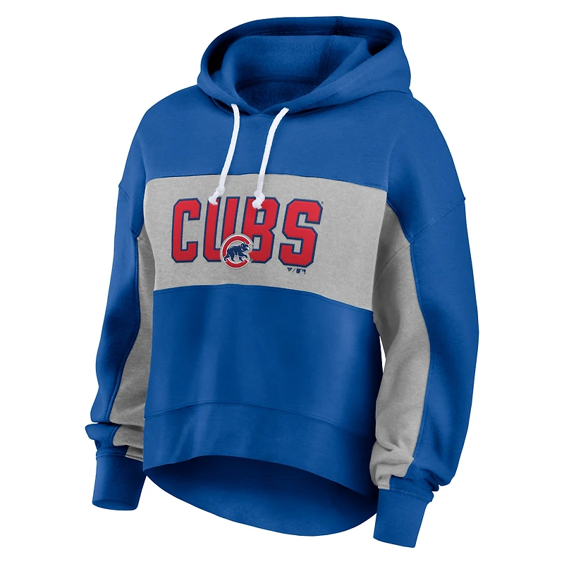 Women's Fanatics Royal Chicago Cubs Filled Stat Sheet Pullover Hoodie