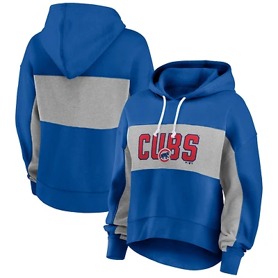 Women's Fanatics Royal Chicago Cubs Filled Stat Sheet Pullover Hoodie