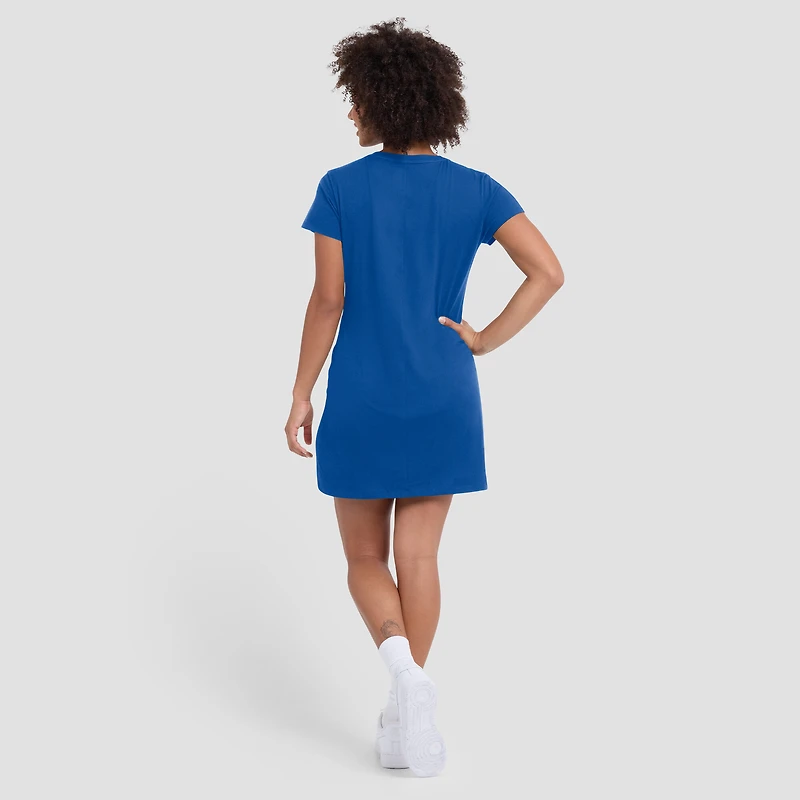 Women's Fanatics Royal Chicago Cubs Ruched Drape T-Shirt Dress