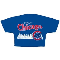 Women's Fanatics  Royal Chicago Cubs Skyline Cropped T-Shirt