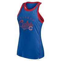 Women's Fanatics Royal Chicago Cubs Tailsweep Fashion Racerback Rhinestone Tank Top