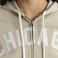 Sweat à capuche zippé Fanatics Sepia Tint Chicago Cubs Iconic Terry pour femme