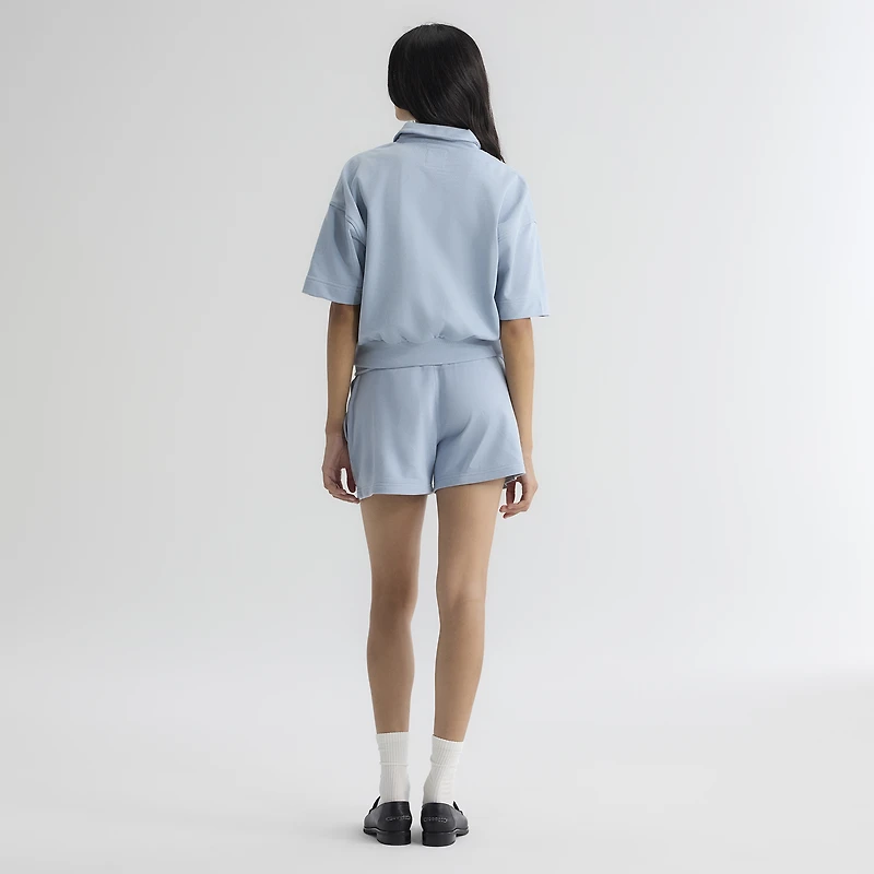 Polo à manches courtes Fanatics bleu ciel pour femme, modèle emblématique des Cubs de Chicago