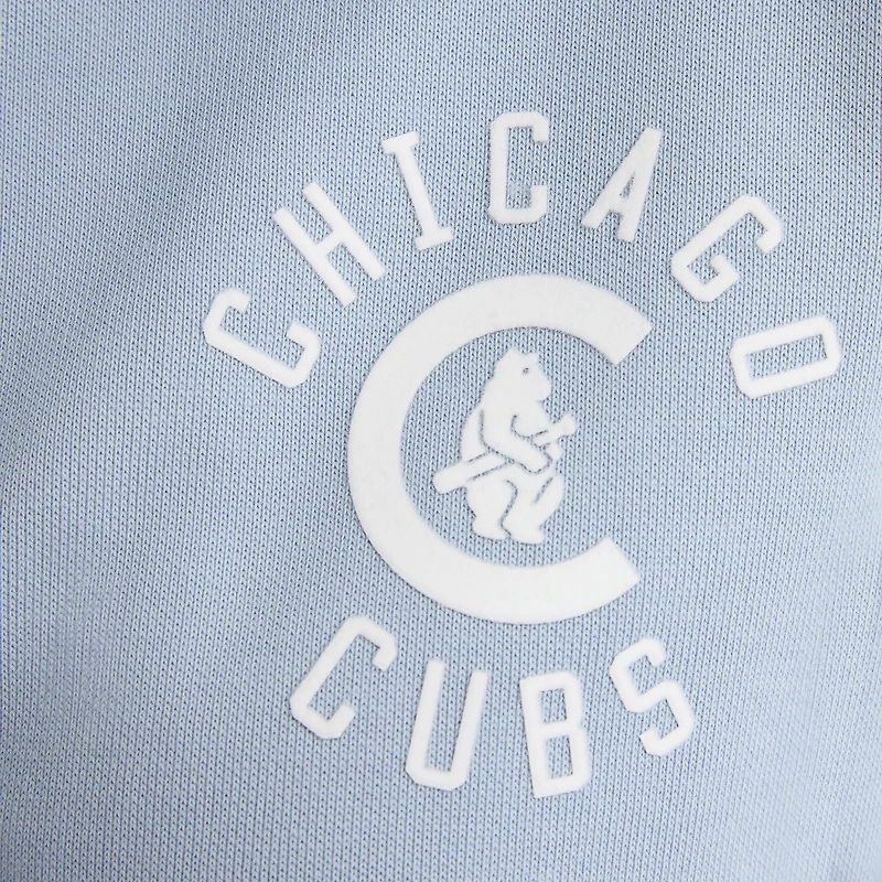Women's Fanatics Sky Blue Chicago Cubs Iconic Short Sleeve Polo Sweatshirt