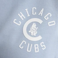 Women's Fanatics Sky Blue Chicago Cubs Iconic Short Sleeve Polo Sweatshirt