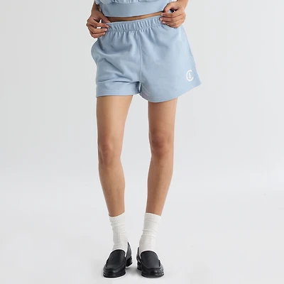 Women's Fanatics Sky Blue Chicago Cubs Iconic Terry Track Shorts