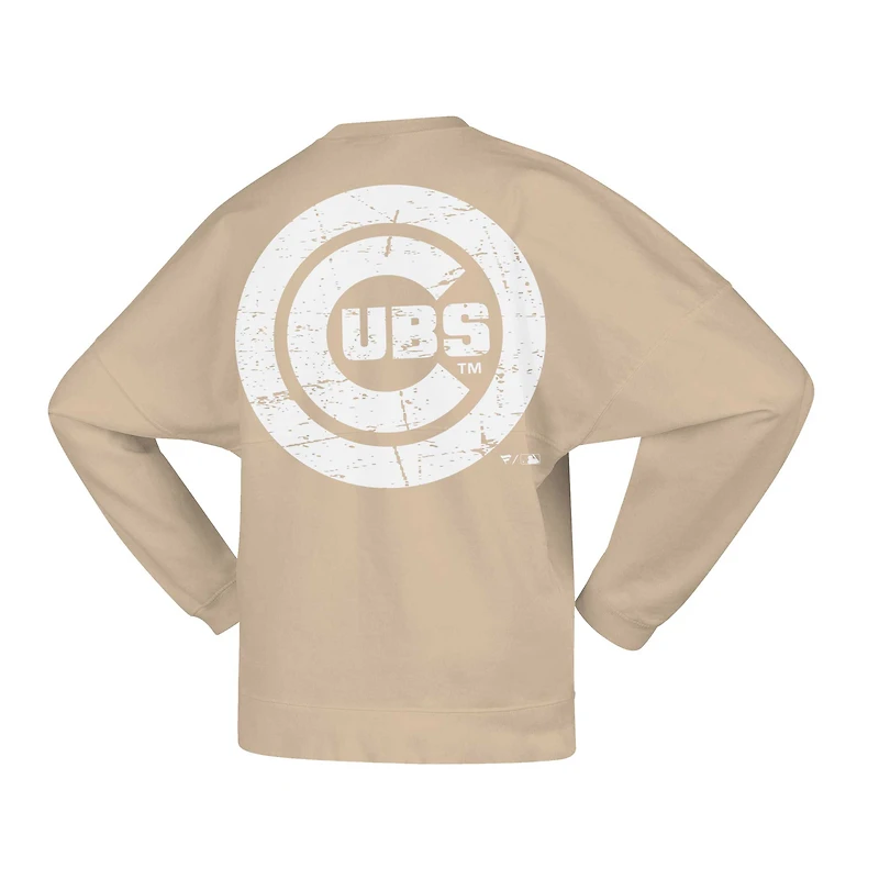 Sweat-shirt en polaire de marque Fanatics Tan Chicago Cubs pour femmes