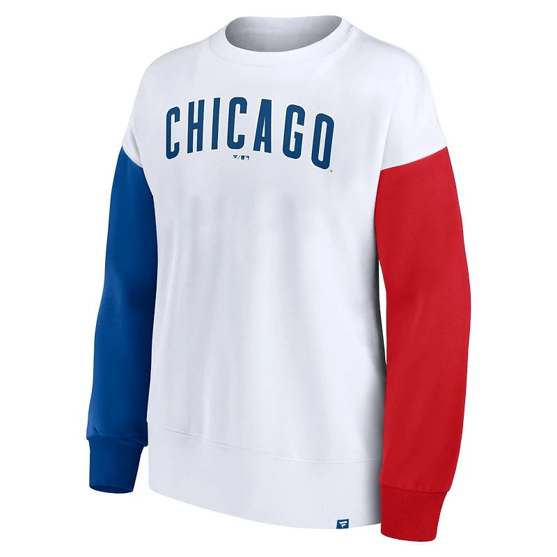 Sweat-shirt blanc Fanatics pour femmes de la série Chicago Cubs