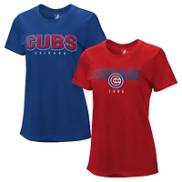 Women's G-III 4Her by Carl Banks  Royal/Red Chicago Cubs Two T-Shirt Combo Pack
