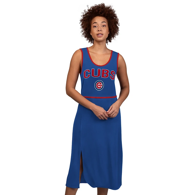 Robe longue G-III 4Her par Carl Banks Royal pour femme, motif Chicago Cubs Center Field