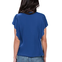 Women's G-III 4Her by Carl Banks Royal Chicago Cubs Crowd Wave T-Shirt