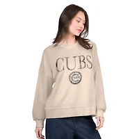 Sweat-shirt surdimensionné Vet II G-III 4Her par Carl Banks Sand pour femme des Chicago Cubs
