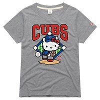 Women's Homage  Gray Chicago Cubs Hello Kitty x MLB Tri-Blend T-Shirt