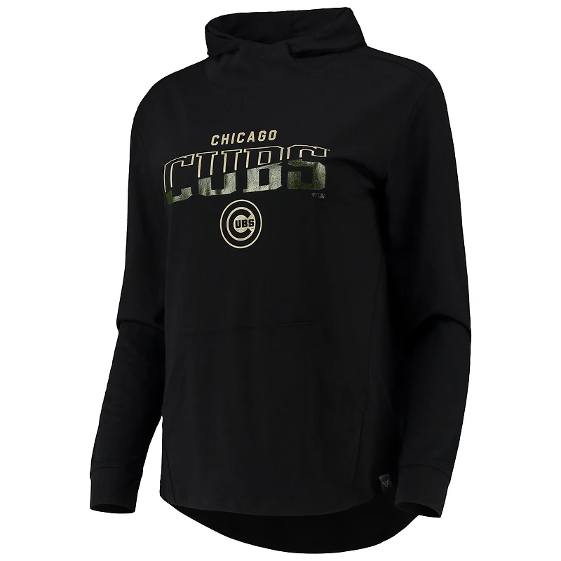 Sweat à capuche Levelwear noir pour femme, motif plongeur Chicago Cubs.