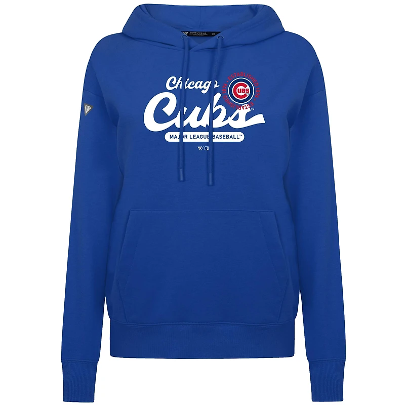 Women's Levelwear Royal Chicago Cubs Accolade Adorn Monument Pullover Hoodie