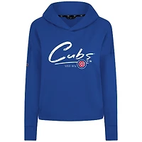 Women's Levelwear Royal Chicago Cubs Accolade Sweet Express Cropped Tri-Blend Pullover Hoodie