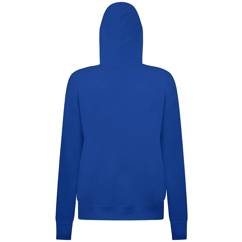 Women's Levelwear Royal Chicago Cubs  Adorn Throwback Spellout Pullover Hoodie