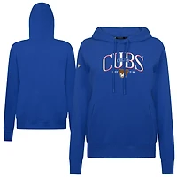 Sweat à capuche imprimé écossais Royal Chicago Cubs pour femme Levelwear Adorn Throwback Spellout