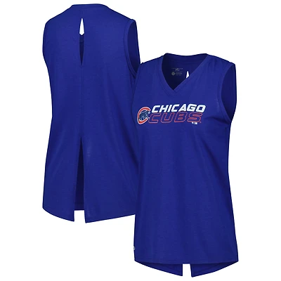 Women's Levelwear  Royal Chicago Cubs Paisley Chase V-Neck Tank Top