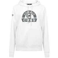 Women's Levelwear White Chicago Cubs Adorn Banner Arch Pullover Hoodie