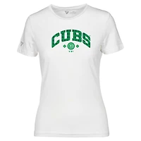 Women's Levelwear White Chicago Cubs St. Patrick's Day Maddox Plaid T-Shirt