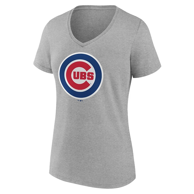 Women's Logo Athletic  Navy Chicago Cubs Official V-Neck T-Shirt