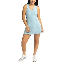 Robe dos nageur à col en V et imprimé léopard Tess des Chicago Cubs, bleu Lusso, pour femme
