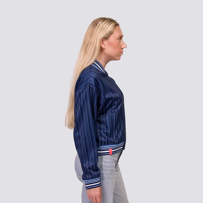 Women's Lusso Royal Chicago Cubs Genni Cropped Full-Zip Jacket