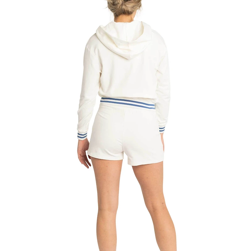 Women's Lusso  White Chicago Cubs Magnolia Tri-Blend Quarter-Zip Hoodie