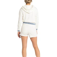 Women's Lusso  White Chicago Cubs Magnolia Tri-Blend Quarter-Zip Hoodie