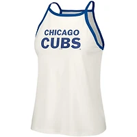 Women's Lusso  White Chicago Cubs Nadine Halter Tank Top