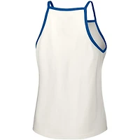 Women's Lusso  White Chicago Cubs Nadine Halter Tank Top