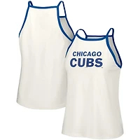 Women's Lusso  White Chicago Cubs Nadine Halter Tank Top