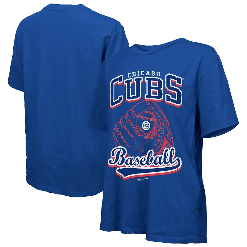 T-shirt surdimensionné pour femme Majestic Threads Royal Chicago Cubs