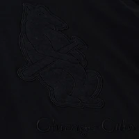 Women's Mitchell & Ness Black Chicago Cubs Cooperstown Collection Phantom Cropped T-Shirt